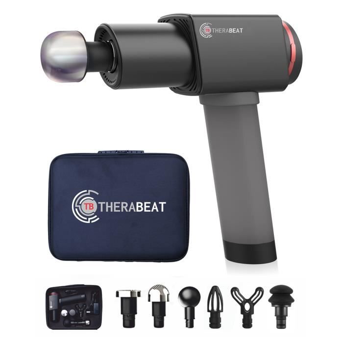 Pistolet de massage - Therabeat Tofta - 6 têtes de massage - 6 niveaux - 1300 à 3300 tours-minute