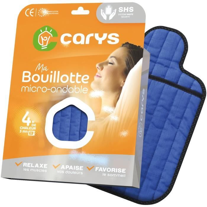 CARYS Bouillotte micro ondes coton matelassé - Bleu