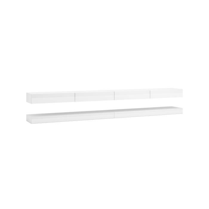 3xeLiving Meuble TV innovant et moderne Sajna 280cm blanc / blanc brillant