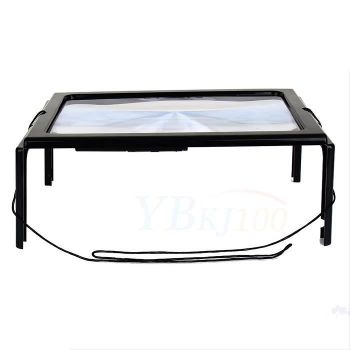 Grande page A4 mains libres loupe 3x avec lecture de loupe lumineuse LED
