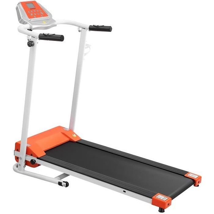 BESPORTBLE Tapis de course pliable, fréquence cardiaque, 1-10KM / H, 12 programmes, écran LCD