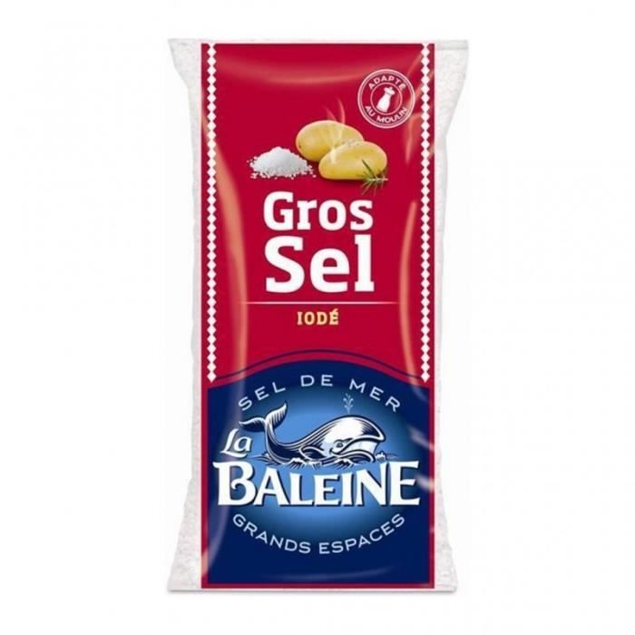 La Baleine Gros Sel Iodé Adapté au Moulin 1Kg (lot de 10)