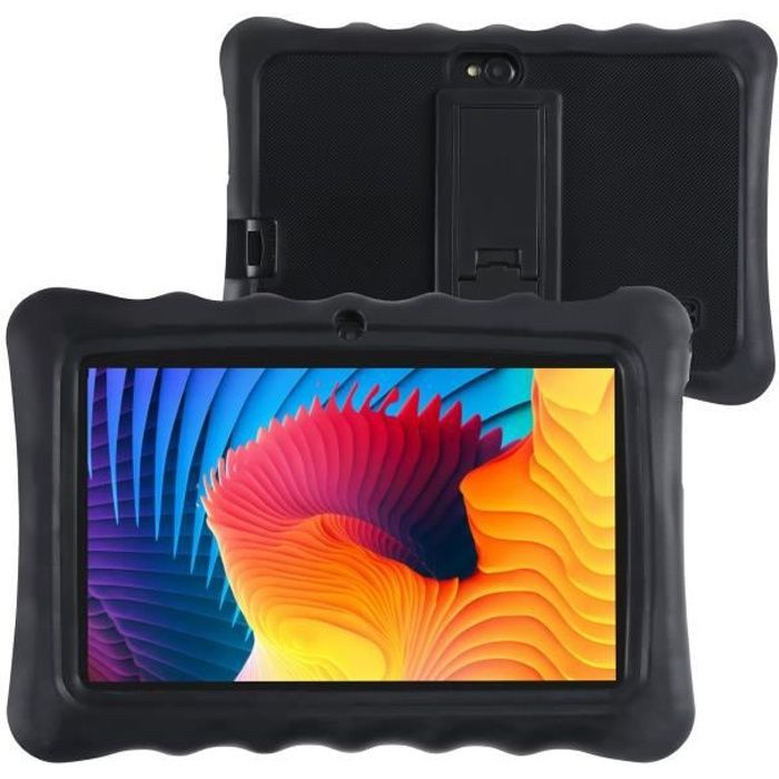 LAMZIEN Tablette Tactile Android 10 avec 7 Pouces,16Go Stockage,Google Dual-Caméras GPS WiFi Bluetooth USB-C,avec Coque Étui,Noir