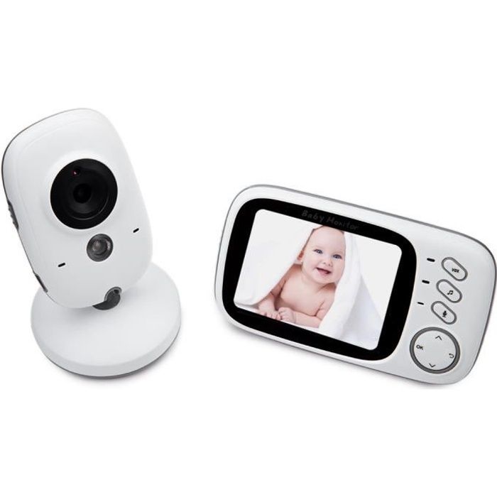 BabyPhone Vidéo Sans Fil Ecoute Bébé avec Ecran 3.2 pouces Moniteur Bébé