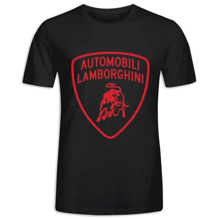 Tee Shirt avec imprimé en Lamborghini Manche Courte T-shirt Homme