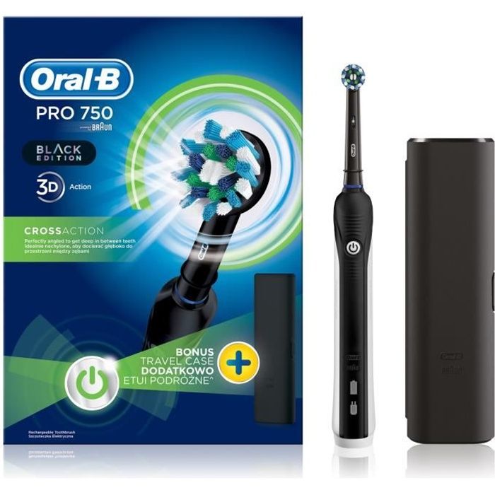 Brosse à dents électrique Oral-B Pro 750 CrossAction Black Edition