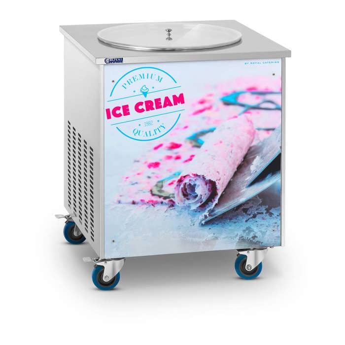 Machine À Glace Thaïlandaise Plancha Glacée Givrée Ice Roll 880 W diamètre 50cm Inox
