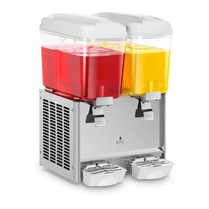 Distributeur de jus Boissons Robinet Royal Catering (2x18L 280W plage de température 7-12dc Cycle de fonctionnement 8-12h)