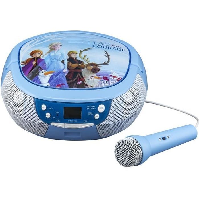 LA REINE DES NEIGES 2 Lecteur CD Boombox avec Micro