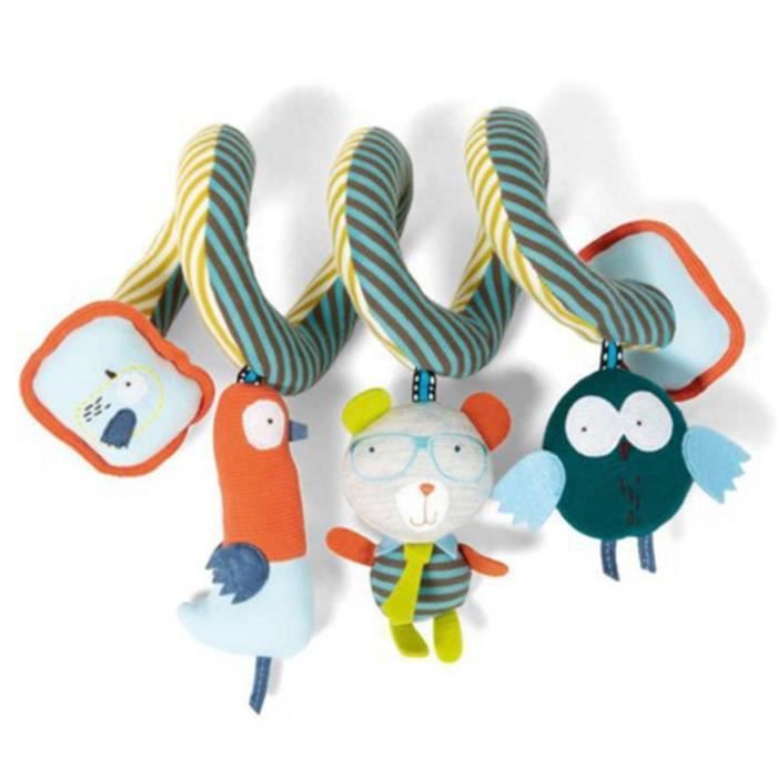 Jouets pour bébé suspendus spirale en peluche jouets d'activité bébé jouets de chevet musique Mobile bébé oiseau jouets en peluche