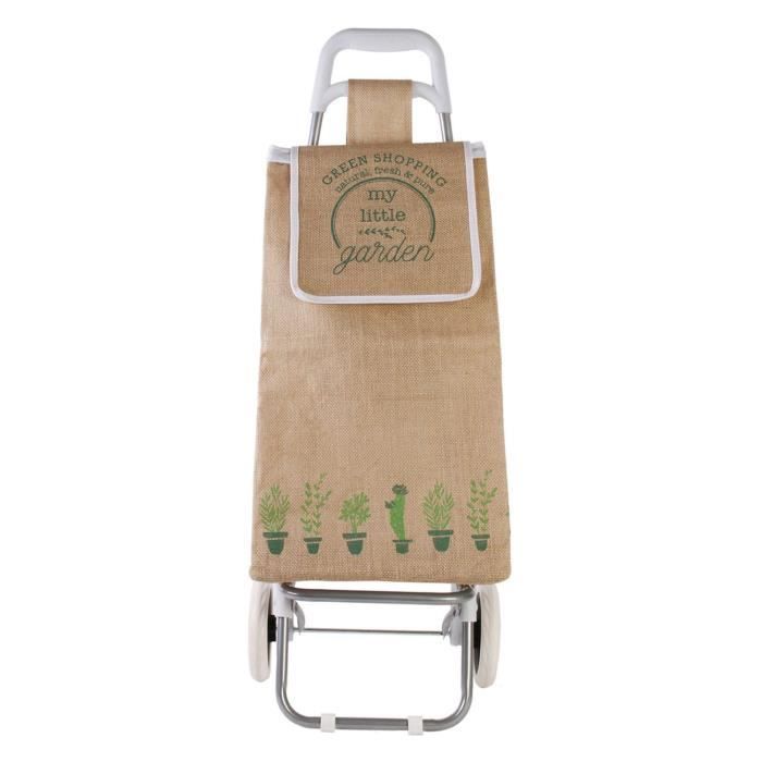 Chariot de shopping vintage en jute Market - Vert