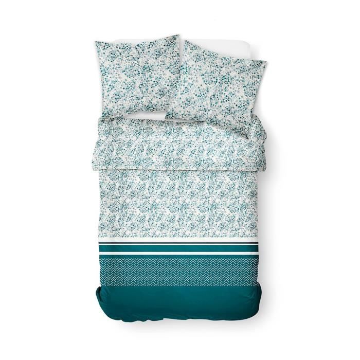 Housse de couette 220 x 240 Crazy Marjolaine + 2 taies 220x240 Vert