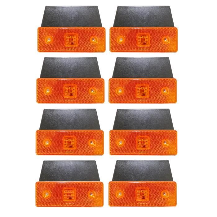 8X Orange LED Feux De Gabarit avec Support 12v pour Camion Caravane Remorque Châssis de Camion Basculant