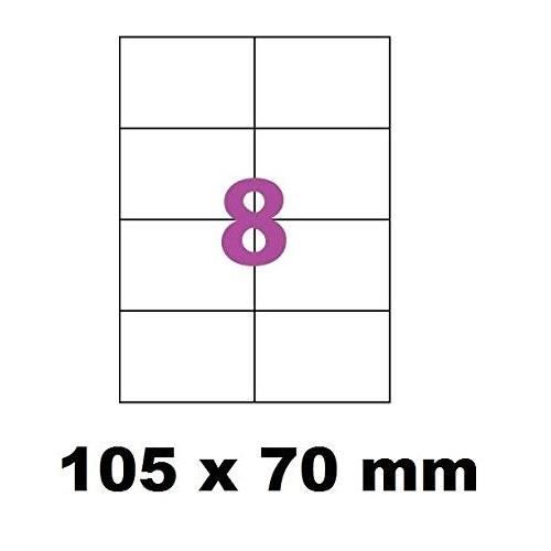 20 feuilles de 8 étiquettes plastique vinyle blanc 105 x 70 mm pour imprimante jet d'encre Étiquette autocollante 105 x 70 mm planch