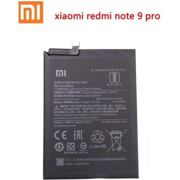 Batterie Xiaomi Redmi Note 9 Pro