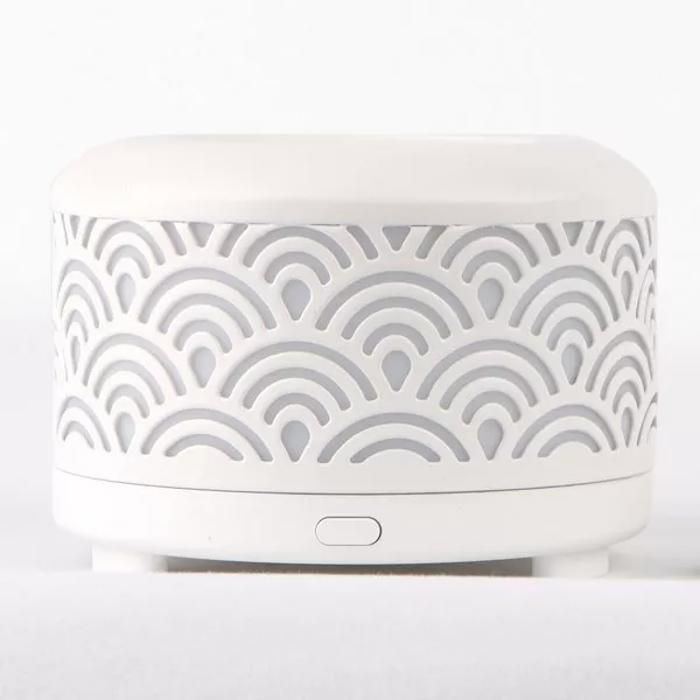 ZEN'AROME - Diffuseur d'Huile Essentielle par Ventilation Nomea Blanc - Utilisation Nomade - Eclairage Led Multicolore - 7,5 x 5 cm