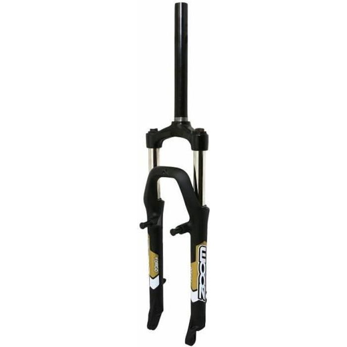Fourche vtt 26 - zoom 565mlo a ressort noir reglable deb. 80mm pivot lisse 240mm 1''1-8-28,6 exterieur compatible