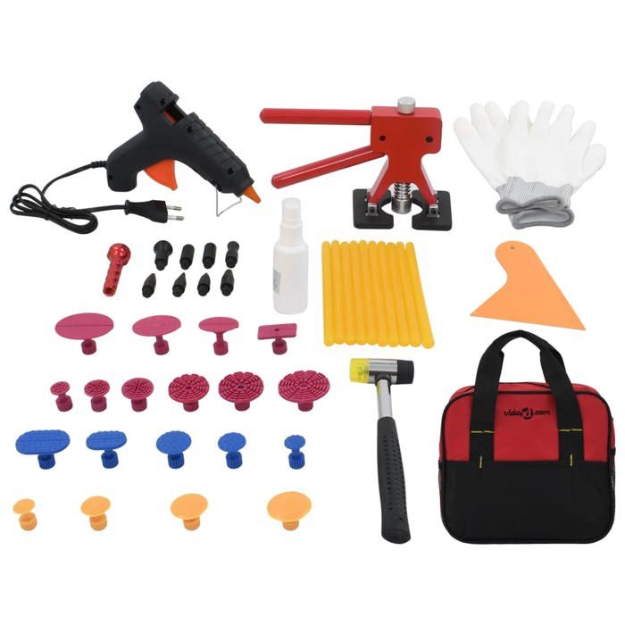 Extracteur De Bosses Voiture Sans Peinture - Kit Complet Avec 5 Languettes De Colle Et Pont
