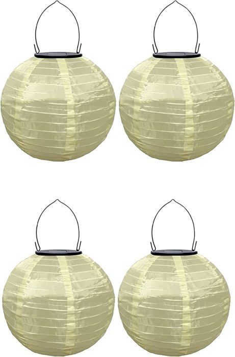 2 Lampions Solaires D'extérieur - Diamètre 20 Cm, Lumière Blanc Chaud - Résistants Aux Intempéries - Pour Jardin, Terrasse, Fête