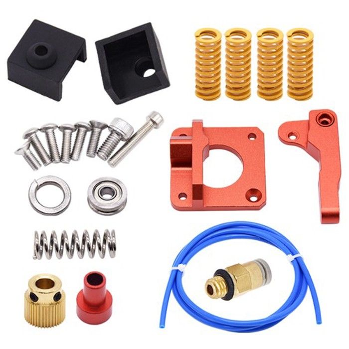 Extrudeuse MK8 En Aluminium Doré Pour Imprimante 3D - Version Droite, Filament 1.75mm, Compatible Nema 17