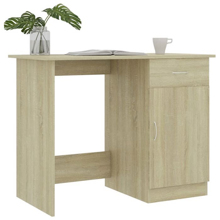 Bureau Informatique - CLOUD - Chêne sonoma - 100x50x76 cm - Bois d’ingénierie LL16027
