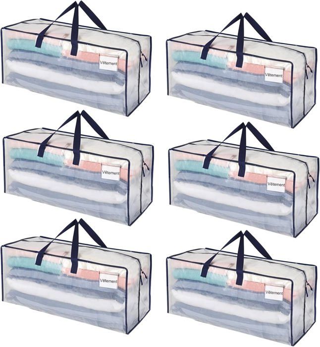 VENO Lot De 6 Sac Rangement Vêtements Grand, Sacs Déménagement