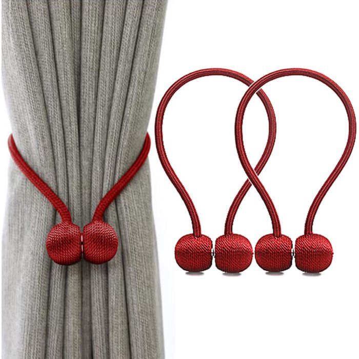 Embrasses De Rideaux En Cuir Double Face - Lot De 4, 70 Cm, Noir/Marron, Style Vintage, Sans Perçage