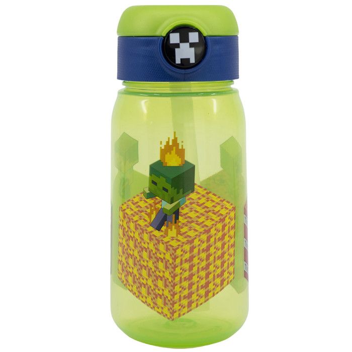 Gourde - MINECRAFT - 510 ML - Vert - Enfant - Avec paille