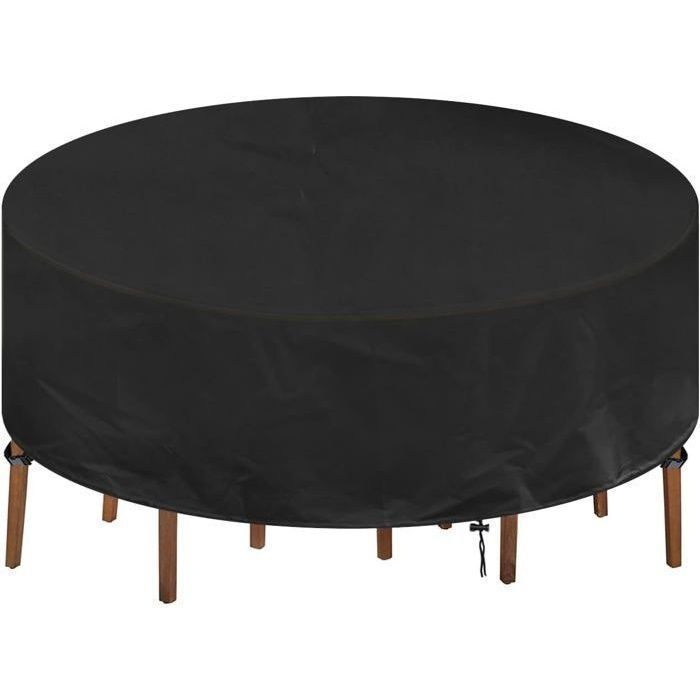 Housse pour meubles de jardin housse pour table de jardin ronde bâche coupe-vent pour meubles de jardin (Ø 180 x 90 cm)