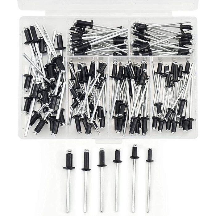 Coffret rivets aveugles - multi-serrages - alu - avec pince - Gomulti