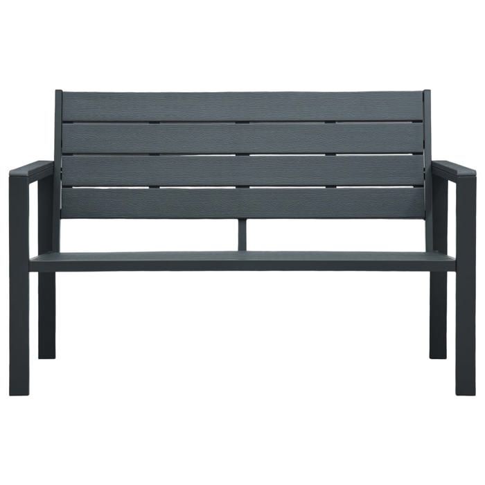 (770526)Banc de jardin 2 places - Moderne 120 cm PEHD Gris Aspect de bois - L120 x P64 x H78 cm