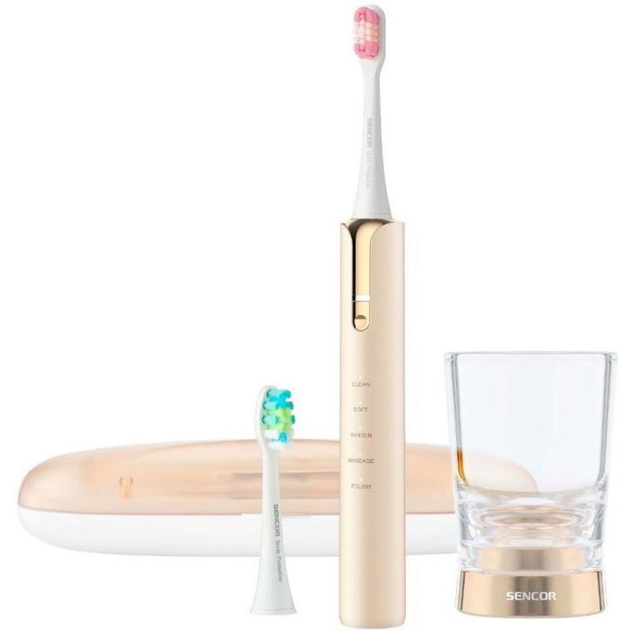 Brosse à dents électrique sonique SENCOR SOC 4111GD 40000 mouvementsmin Étui UV stérilisateur IPX7 Doré