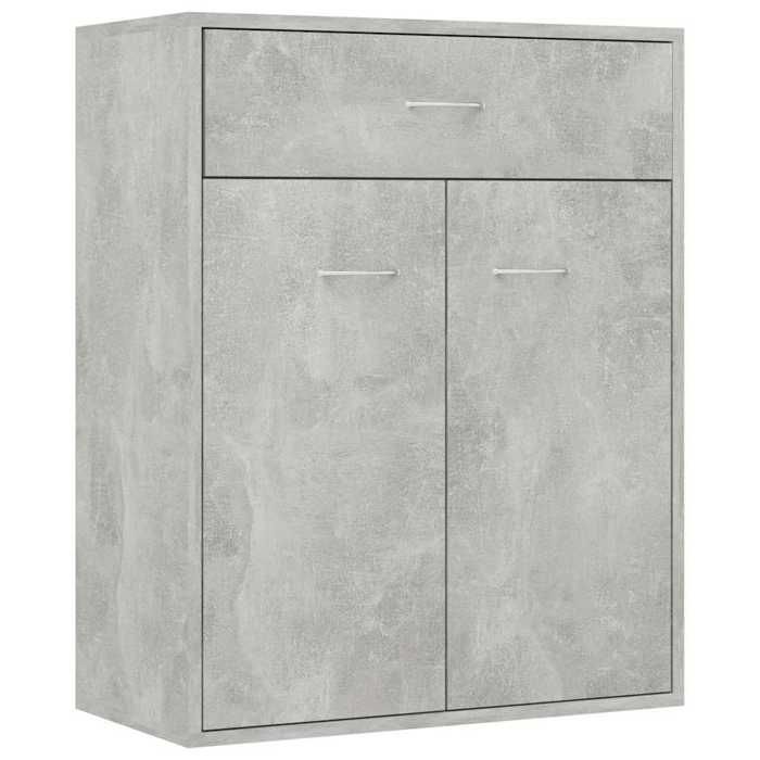 @FRENCH Buffet bahut - TOP VENTES - Commode Meuble de rangement Gris béton 60 x 30 x 75cm - Bois dingénierie - Armoire de Cuisine