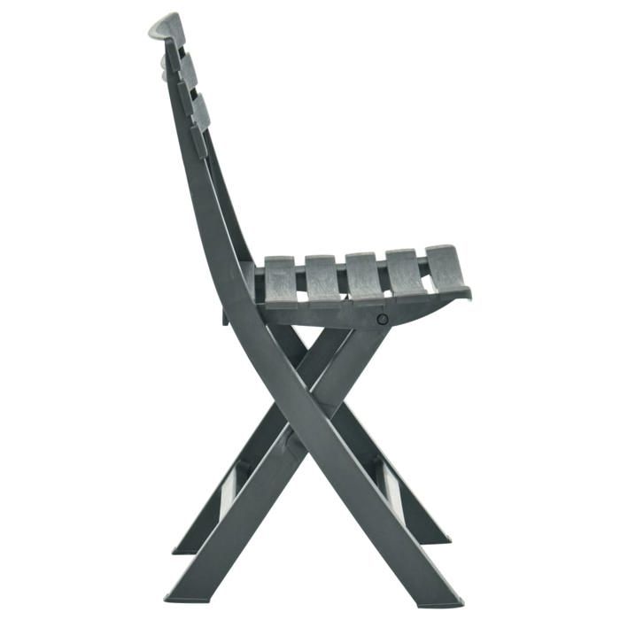 Chaises de jardin pliables - WIENS - Plastique - Vert - 44x41x78 cm - Résistance aux intempéries - Pliable - Lot de 2
