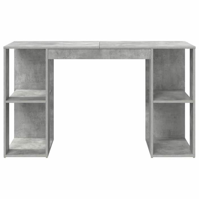 Bureau BURKE Gris Table à écrire - 1 PERSONNE - Gris béton 130x50.5x75 cm - Bois dingénierie BB1019