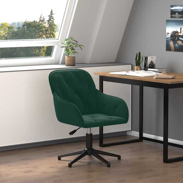 SALE 2026 Chaise pivotante de bureau Vert - Chaise pivotante de bureau Vert foncé Velours PRO590684699