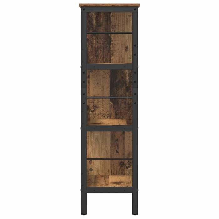 Bibliothèque SOLOMOON CHIC Étagère à livres - Pour salon - Bois Ancien 82x32x112 cm Bois dingénierie BB616