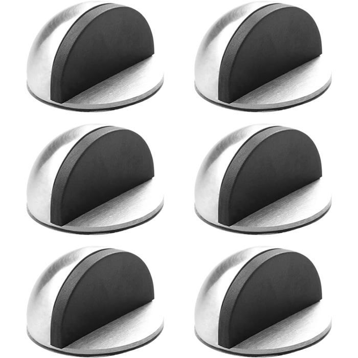 6 Pièces Butee de Porte Adhesive Bloc Porte adhesif Butoir de Porte au Sol Stop-Porte Adhésif pour Protéger Les Meubles Argent