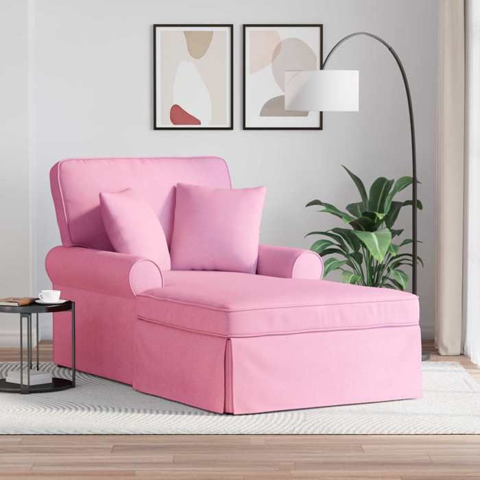 NEW 2026 Fauteuil lounge - Poids maximal: 110 kg - Chaise lounge - avec jupe Rose 91x157x91 cm tissu L6347