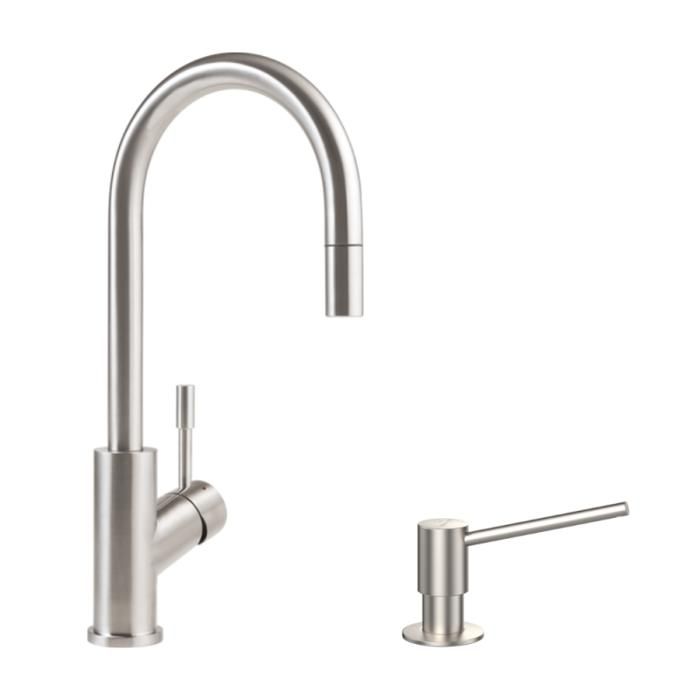 Robinet cuisine VILLEROY ET BOCH Umbrella flex + Distributeur de savon Acier massif