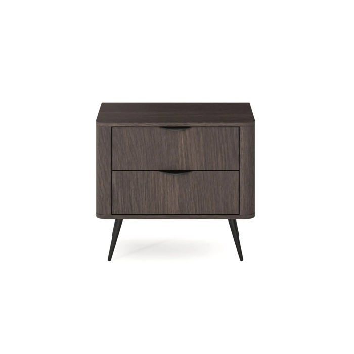 SELENA - Table de chevet 2 tiroirs 63cmbois de chêne - Chêne foncé SELENA - Table de chevet 2 tiroirs 63cmbois de chêne - Chêne foncé