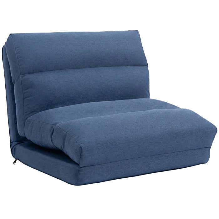 Fauteuil de sol canapé paresseux - HOMCOM - dossier inclinable 90° à 180° - 70 x 72 x 56 cm - bleu foncé Fauteuil de sol canapé paresseux - HOMCOM - dossier inclinable 90° à 180° - 70 x 72 x 56 cm - bleu foncé