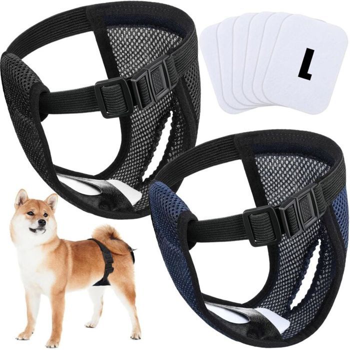 2 paquets de couches lavables pour chien menstruel féminin couches pour chien avec 6 serviettes hygiéniques culotte menstruelle