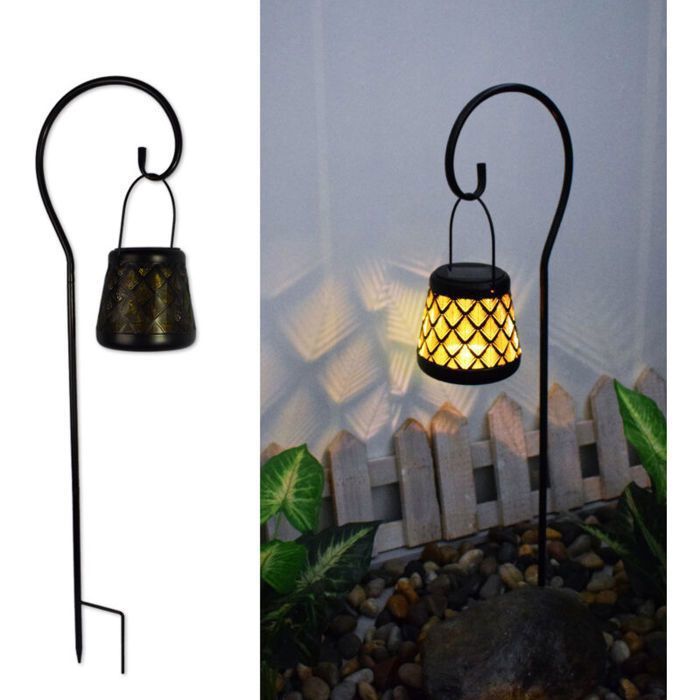 Lanterne solaire en fer forgé moderne luminaire décoratif dextérieur idéal pour un jardin un mariage ou le nouvel an Femeo
