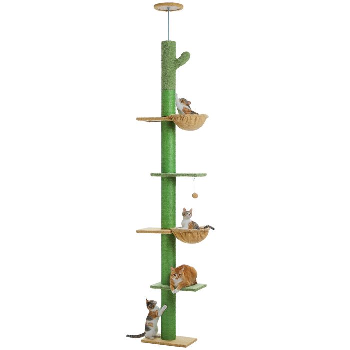 Arbre à Chat XXL du Sol au Plafond – 5 Niveaux, Tout Sisal