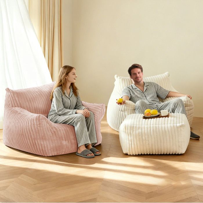 Méridienne 1 Place Rose En Flanelle Fauteuil Lounge FloraGrace Pour Salon Soutien 5 Zones 103x90x70cm