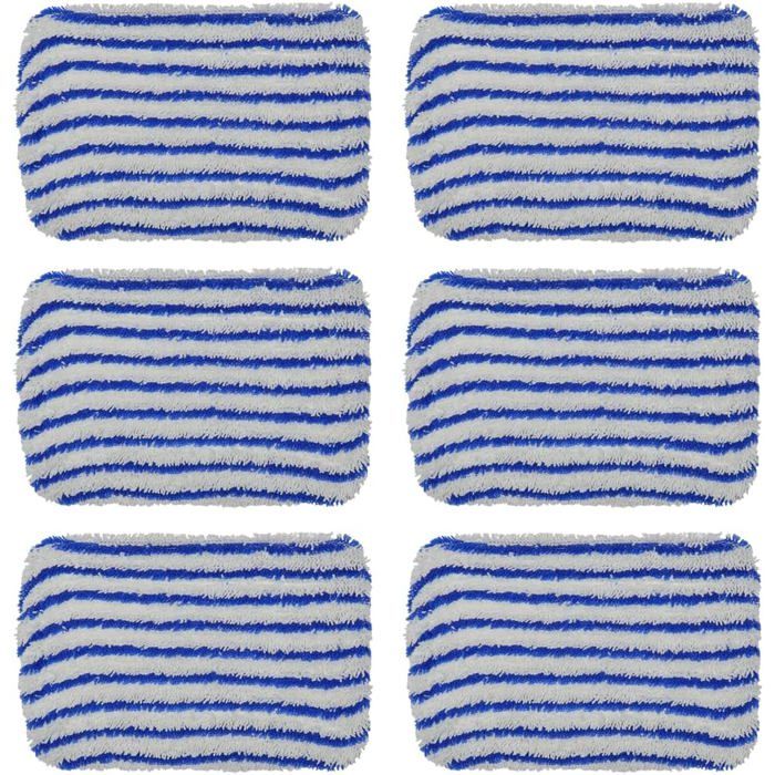 6pc Lingettes en Microfibre Compatibles avec ROWENTA Aspirateurs Balais Vapeur STEAM POWER et NETTOYEUR VAPEUR AVEC FIL STEAM POWER