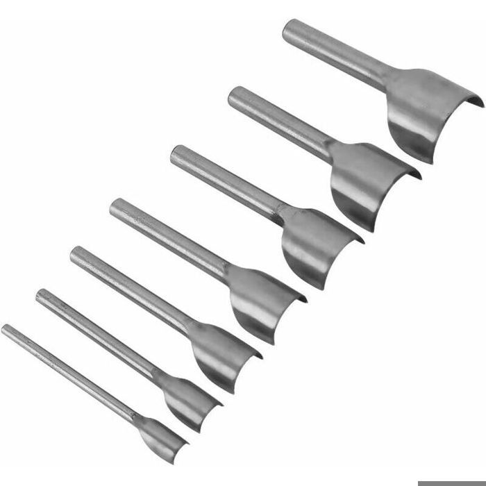 7pcs / set Outils du Cuir Poinons Outils de perforation en forme darc Artisanat de découpe du cuir Outil de couture de coupeur de