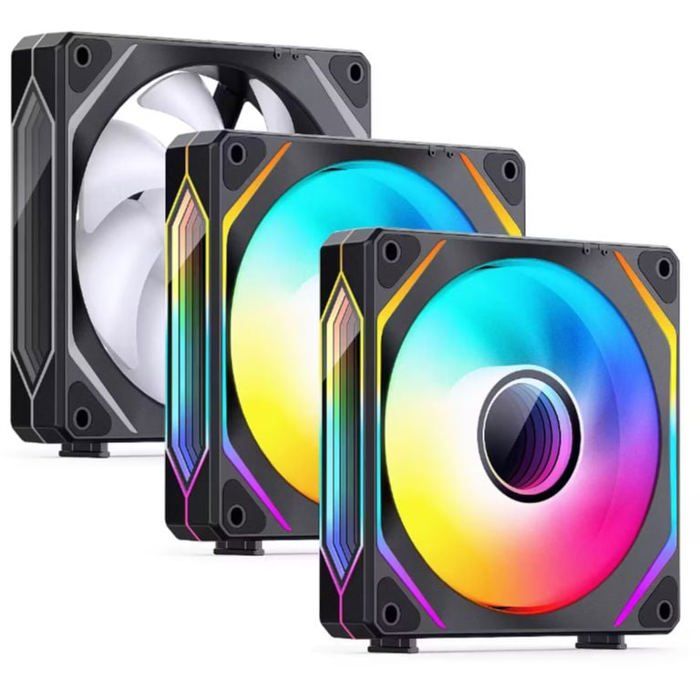 Ventilateur PC Jonsbo ZL 120BR PWM ARGB Lüfter 3er Pack umgekehrte Ausrichtung 120mm schwarz 120 mm 3x - vue 2