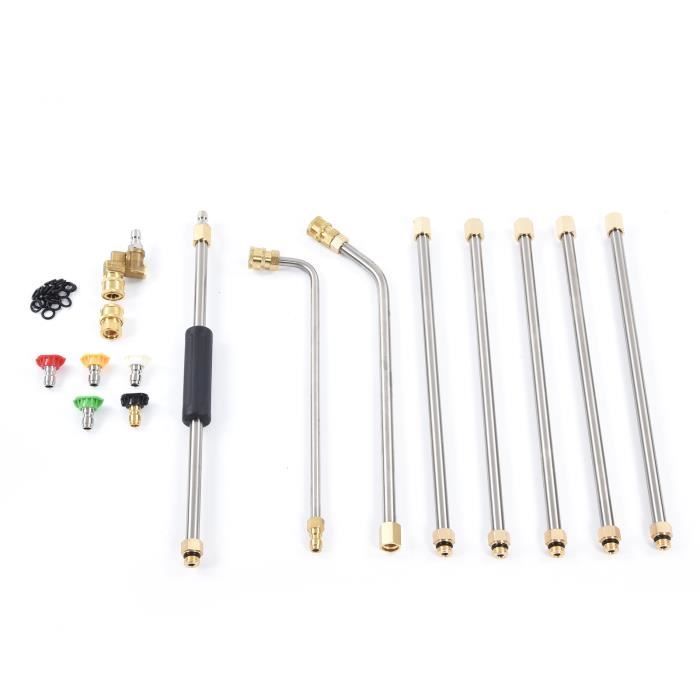Rallonge Pour Nettoyeur Haute Pression - 20 Cm, Filetage M14/M22 Ou Rapide 1/4 - 5000 Psi, Acier Inox - 8